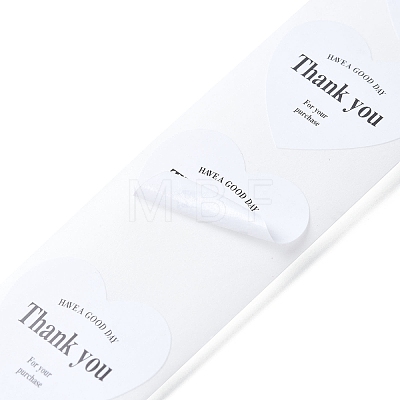 500Pcs Heart with Thank You Roll Stickers DIY-U008-01F-1