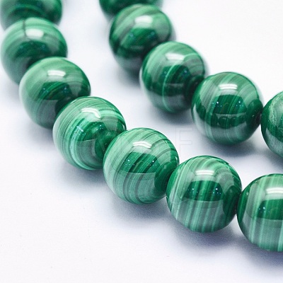 Natural Malachite Beads Strands G-O166-06-8mm-1