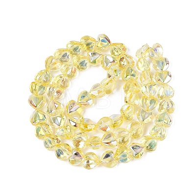 Electroplate Transparent Glass Beads Strands EGLA-N056-01A-11-1