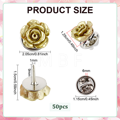 50Pcs Brass Brooches JEWB-PH01303-1