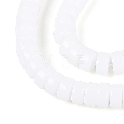 Opaque Solid Color Glass Beads Strands GLAA-N026-3x6mm-02-1