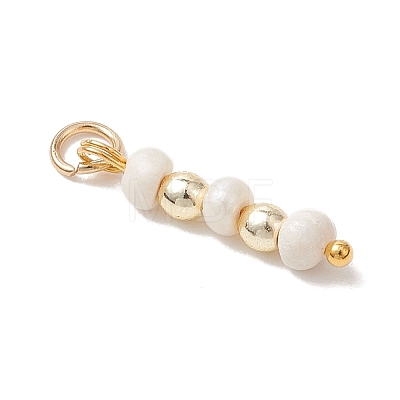 Natural Cultured Freshwater Pearl Potato with Round Electroplate Synthetic Non-magnetic Hematite Pendants PALLOY-JF04853-02-1