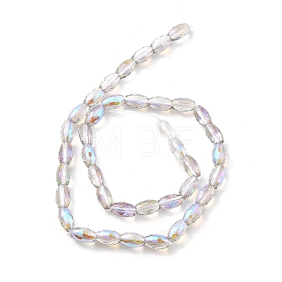 Electroplate Transparent Glass Beads Strands EGLA-M032-02A-HR01-1