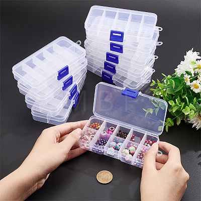 10 Grids Plastic Bead Storage Containers CON-WH0086-053A-1