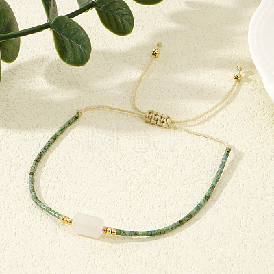 Natural White Jade Bead Braided Bead Bracelets SR7780-1
