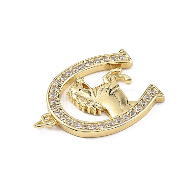 Brass Micro Pave Clear Cubic Zirconia Pendants KK-B177-05C-G-1
