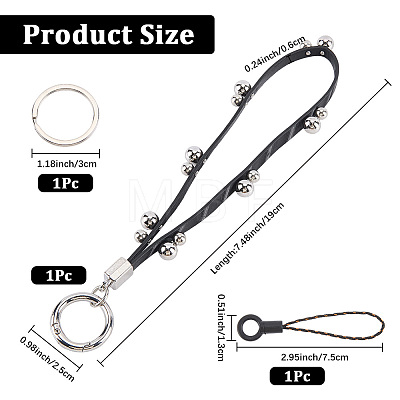 1Pc PU Leather Keychains KEYC-CL0001-65-1