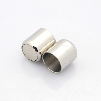 Tarnish Resistant Column 304 Stainless Steel Magnetic Clasps with Glue-in Ends STAS-N041-03-1