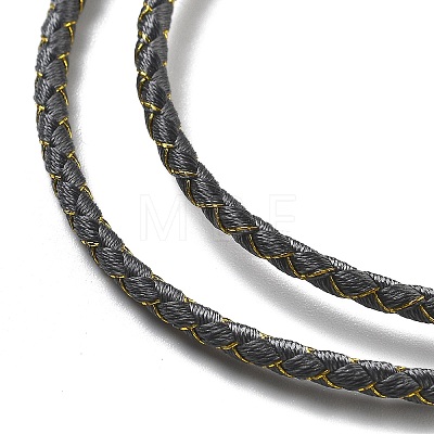 Polyester Cord Braided Necklace Makings MAK-L043-03G-1