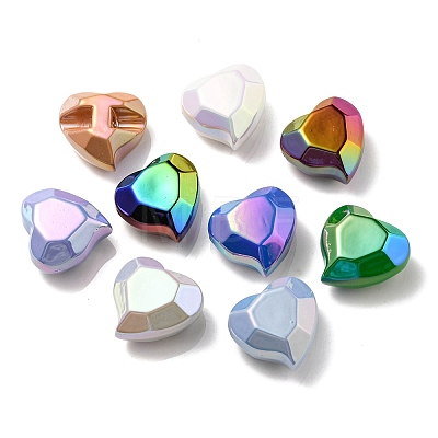 UV Plating Rainbow Iridescent Acrylic Beads OACR-P010-03-1