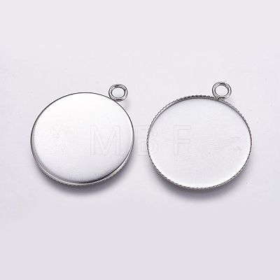 Tarnish Resistant 304 Stainless Steel Pendant Cabochon Settings LS-STAS-K146-047-30mm-1