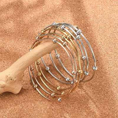 Fashion 201 Stainless Steel Bangle Sets X-BJEW-L664-023C-M-1-1