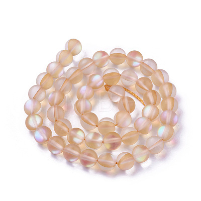 Synthetic Moonstone Beads Strands G-F142-10mm-13-1