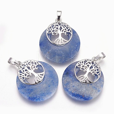 Natural Blue Spot Jasper Pendants G-F573-C18-1