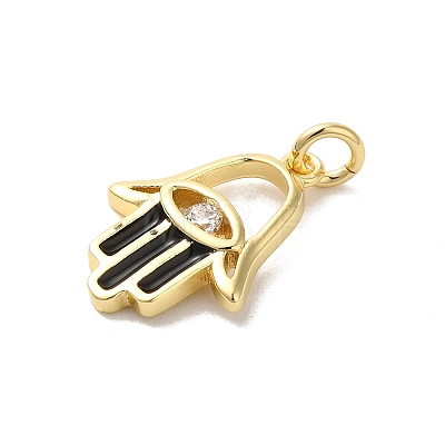 Rack Plating Brass Cubic Zirconia Charms KK-G504-18G-01-1