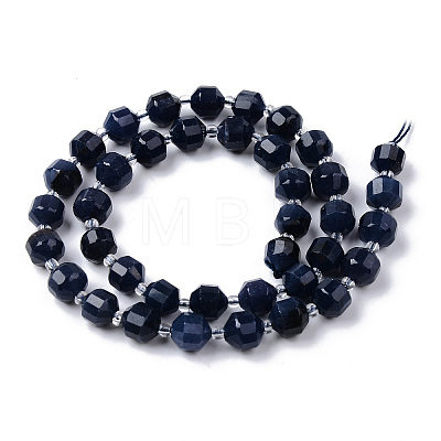 Dyed Natural Sapphire Beads Strands G-R482-01-8mm-1