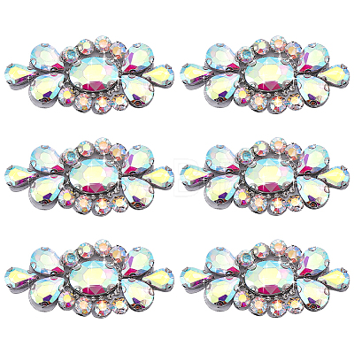 6Pcs Glass Rhinestone DIY-WR0001-11B-1