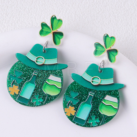Creative Saint Patrick Style Acrylic Stud Earrings FS-WGAE93E-12-1