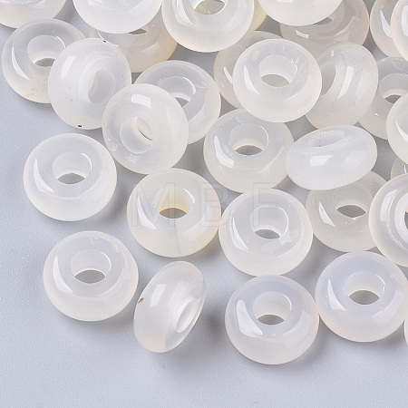 Natural White Agate European Beads G-Q503-16-1