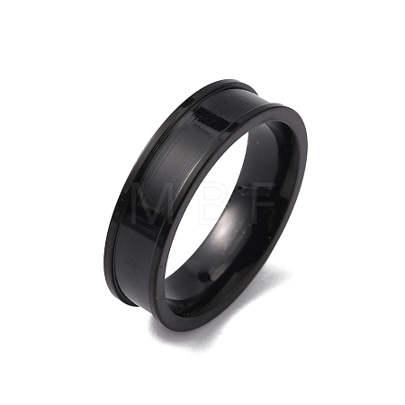 201 Stainless Steel Grooved Finger Ring Settings LS-STAS-WH0027-27D-EB-1