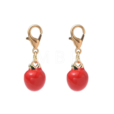 Brass Enamel Pendant Decorations HJEW-YW00573-09-1