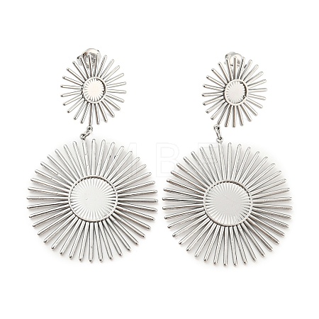 Non-Tarnish 304 Stainless Steel Sun Dangle Stud Earring Finding EJEW-C067-20P-1