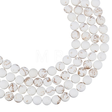 Frosted Round Natural Magnesite Beads Strands G-AR0003-23-1