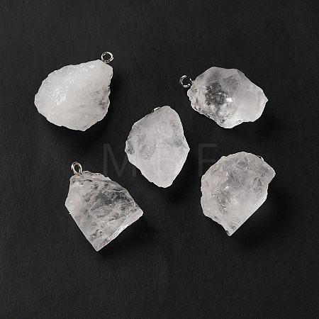 Raw Rough Natural Quartz Crystal Pendants G-A028-01H-1