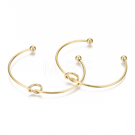304 Stainless Steel Love Knot Cuff Bangle Making MAK-S073-001G-1