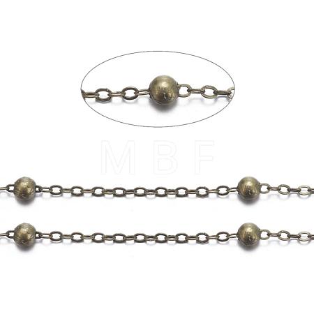 Brass Flat Oval Cable Chains X-CHC018Y-AB-1