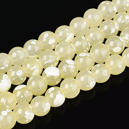 Baking Paint Glass Beads Strands DGLA-N015-6mm-08-1