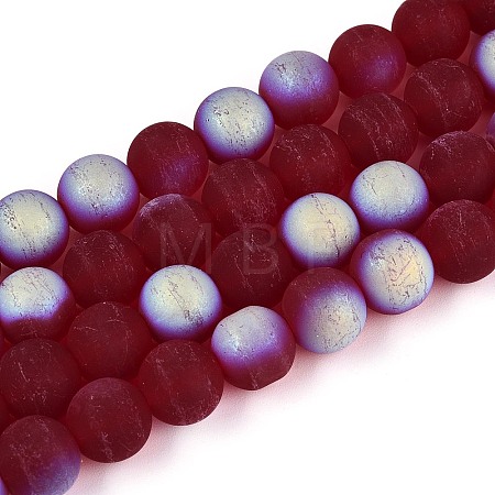 Frosted Transparent Glass Beads Strands LS-GLAA-T032-T10mm-MBB20-1