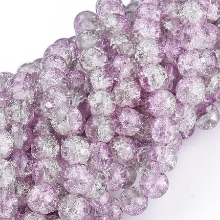 Spray Painted Crackle Glass Beads Strands CCG-Q002-4mm-02-1