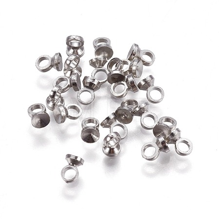 Brass Bead Cap Pendant Bails X-KK-F792-06P-1