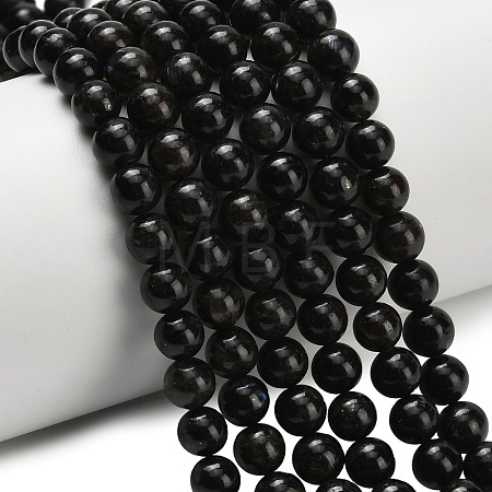 Natural Glaucophane Beads Strands G-L642-B03-6mm-1