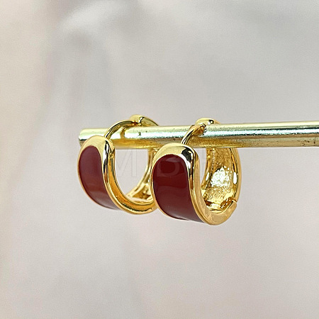 Brass Enamel Hoop Earrings FS-WG3C3EB-02-1