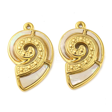 Natural Shell Pendants STAS-P341-01G-02-1