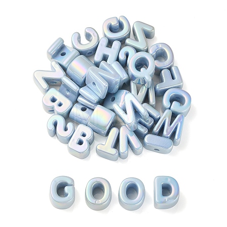 UV Plating Rainbow Iridescent Acrylic Beads OACR-C012-01H-1-1