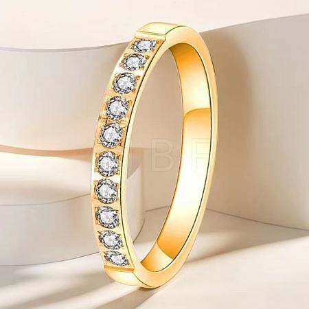 Stainless Steel and Crystal Rhinestone Finger Rings for Women FS-WG71548-14-1