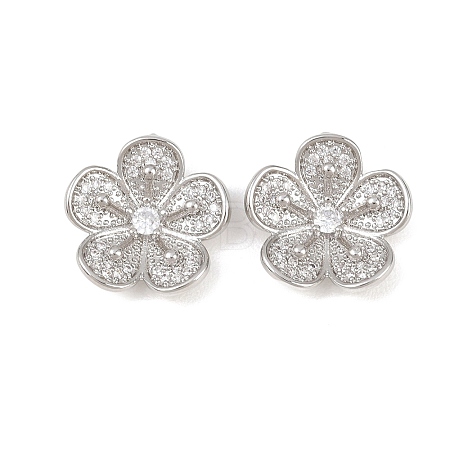 Brass Micro Pave Clear Cubic Zirconia Pendants KK-Z148-01P-1