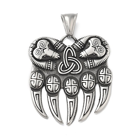 304 Stainless Steel Pendants STAS-V008-02AS-1