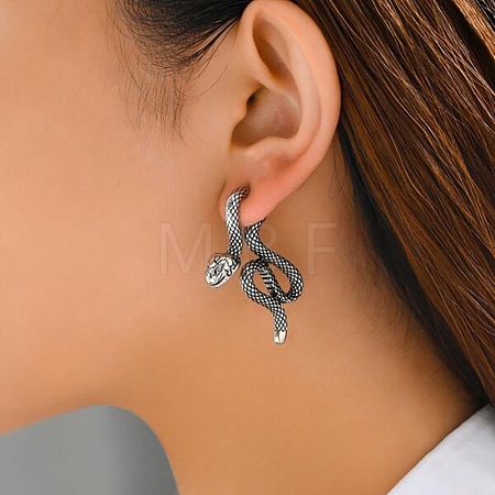 Alloy Front Back Stud Earrings EJEW-B031-03AS-1