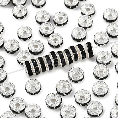 Brass Grade A Rhinestone Spacer Beads RB-A004-12-1