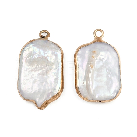 Natural Keshi Pearl Pendants KK-D423-01G-1