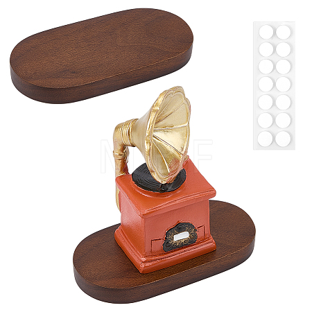 1Pc Oval Wood Display Pedestals AJEW-WH0485-37A-1