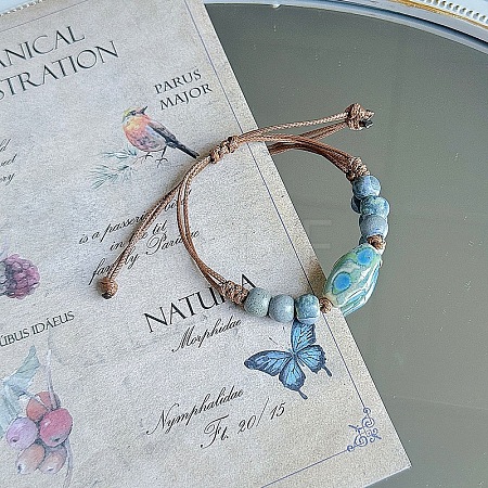 Ceramic Beads Braided Bead Bracelets FS-WGF5CE7-06-1
