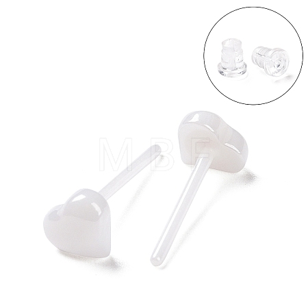 Hypoallergenic Bioceramics Zirconia Ceramic Heart Stud Earrings EJEW-Z023-08E-1