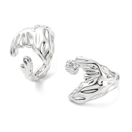 Brass Open Cuff Rings for Women RJEW-D016-03P-1
