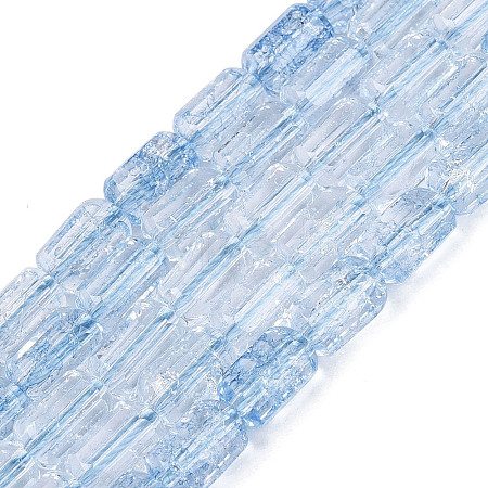 Crackle Transparent Glass Beads Strands GLAA-N068-05A-03-1