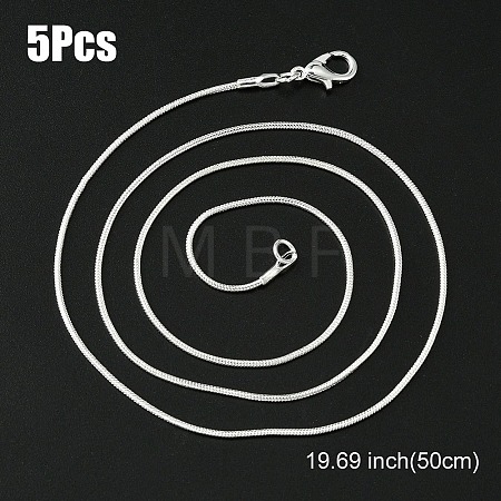 Brass Round Snake Chain Necklace with Lobster Claw Clasps MAK-YW0001-14C-1